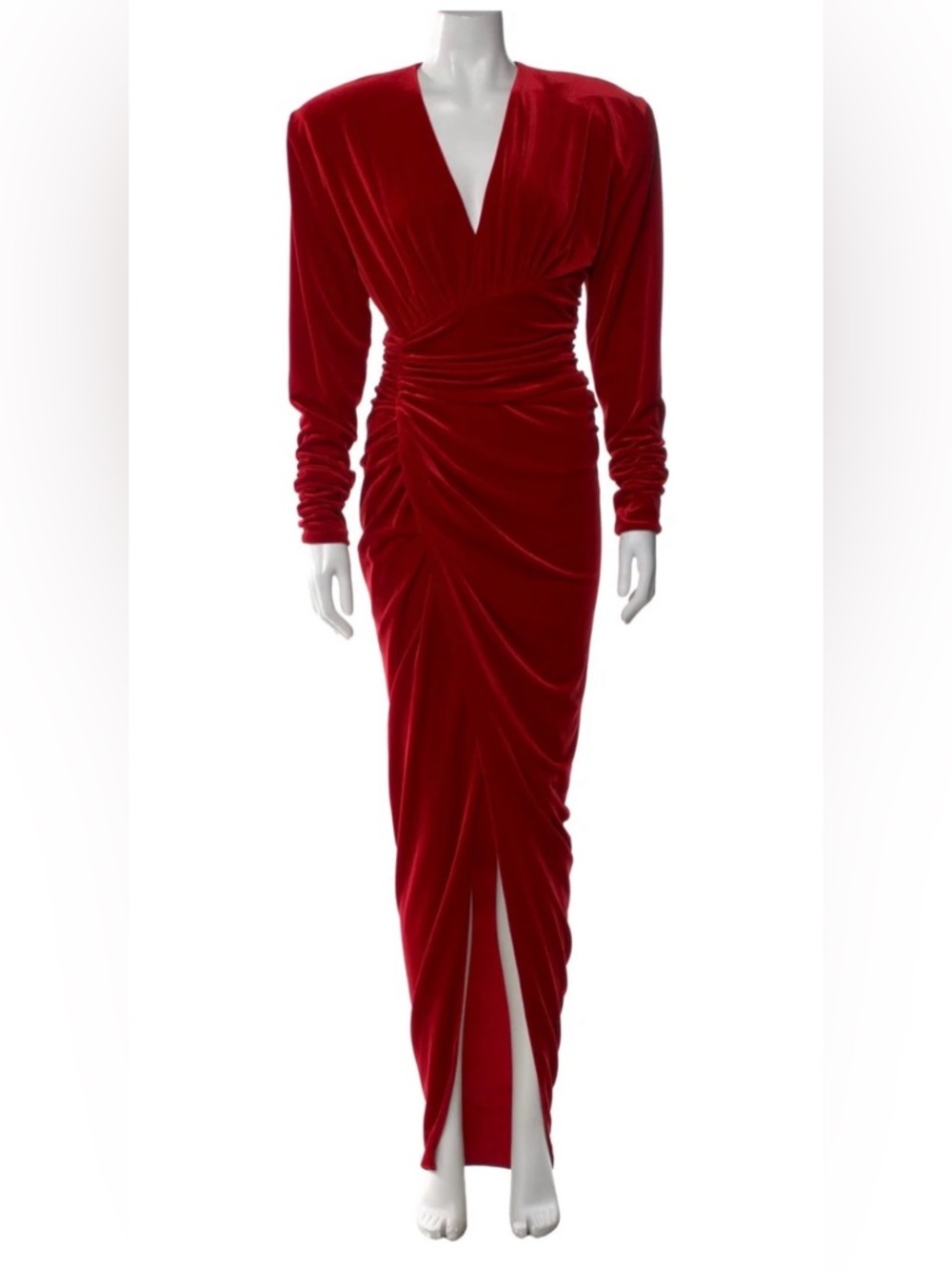 Alexandre Vauthier Red Velvet Gown
